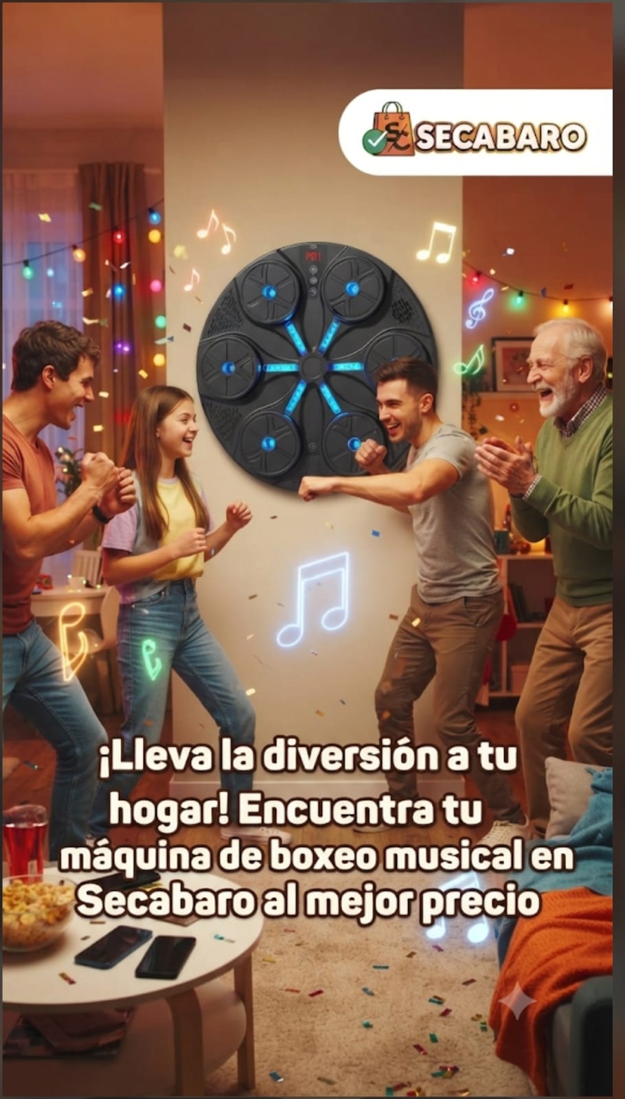 Maquina Boxeo con Bluetooth y guantes
